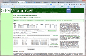 GPS Visualizer in der Anwendung